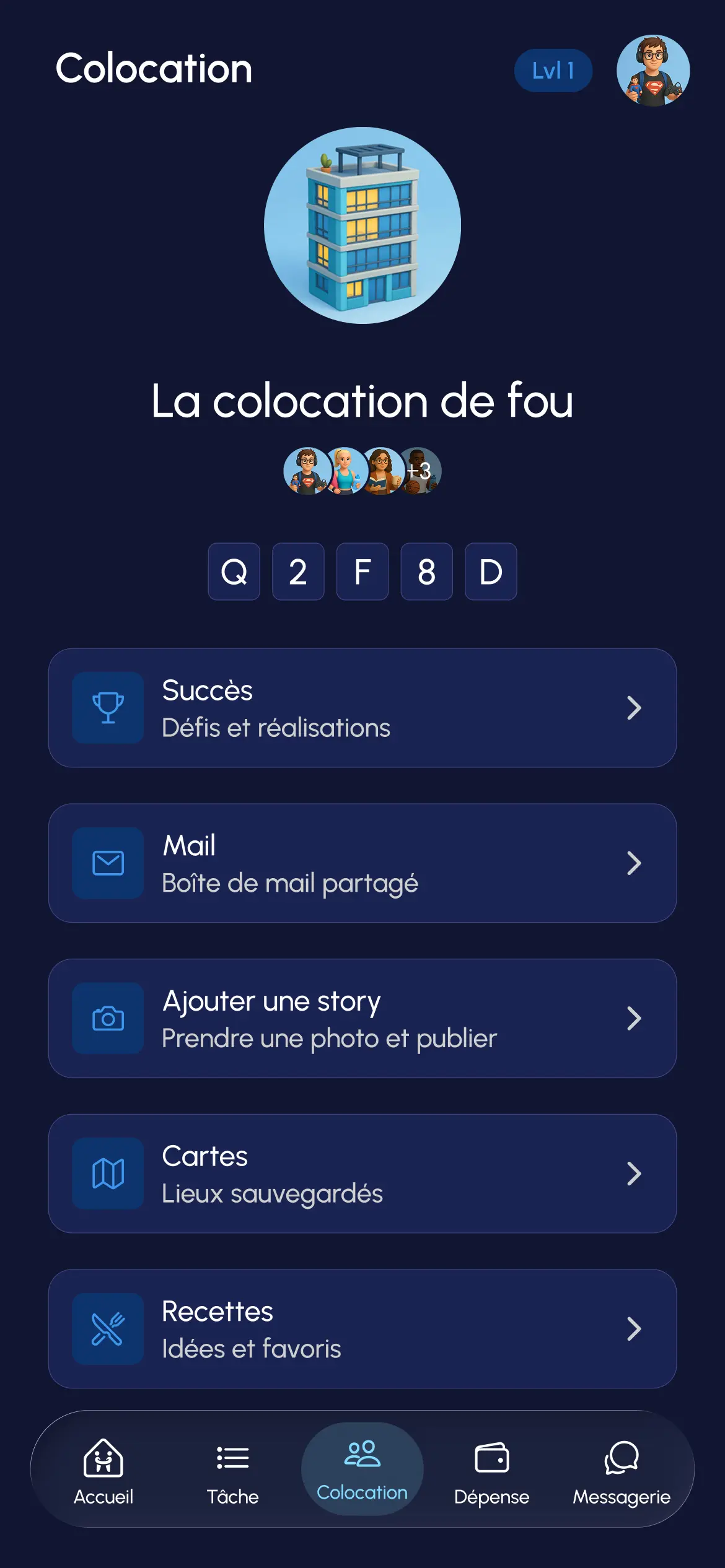 Page Accueil - Application Homebro